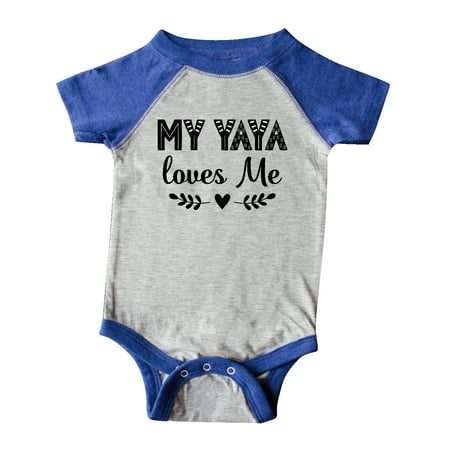 

Inktastic My Yaya Loves Me Grandchild Outfit Gift Baby Girl Bodysuit