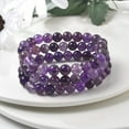 thumbnail image 3 of 10pcs Amethyst Beaded Stretch Bracelets Round 2-1/8 inch(55mm) Bead: 8~9mm, 3 of 5