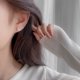 thumbnail image 3 of Pendientes de aro pequeños para mujeres niñas s999 Plata de ley Zirconia cúbica Racimo Hojas Espárragos Ronda Tragus Oreja Perforada Sin fin Aros 9 mm JAMW Sencillez, 3 of 4