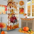thumbnail image 4 of 4 Pcs Shower Curtain Sets, Autumn Pumpkin Thanksgiving Waterproof Bathroom Sets with Non-Slip Rugs, Toilet Lid Cover and Bath Mat, 12 Hooks, Accessories Modern Home Bathroom Decor 72" X 72", 4 of 6