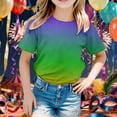 thumbnail image 2 of Rhuody Hauts Garçon Mardi Gras T-Shirt Manches Courtes Tee Imprimé Graphique Col Rond Blouse Adorable Tenue d'Été 4-5 Ans Multicolore, 2 of 4