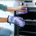 thumbnail image 2 of Purple Blue Tie Dye Pattern Kitchen Oven Mitt and Pot Holder Sets 4 Pcs for Baking, Cooking and Grilling, Heat Resistant Up To 392 °F, 2 of 7