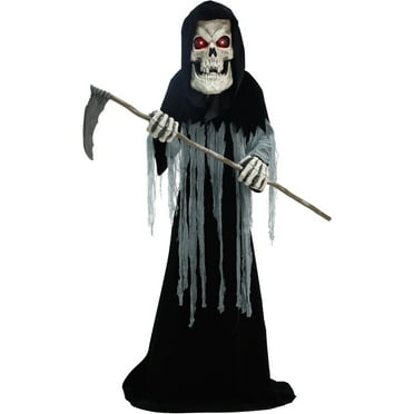 Haunted Hill Farm 8.5' H 20.46 lbs Motion-Activated Ginormous Reaper Animatronic, Halloween Decor, HHGINORMRPR-3FLSA
