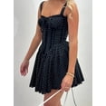 thumbnail image 5 of Biezeib Women Spaghetti Strap Corset Dress Summer Dot Print A-Line Mini Party Dress for Cocktail Beach Streetwear, 5 of 6