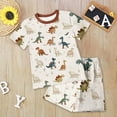 thumbnail image 2 of Pimfylm Toddler Baby Boy Summer Outfit,Fashion Baby Boy Clothes Boys Set Short Sleeve Shorts Comfortable Breathable Printed Design Two Piece Set, 2 of 6