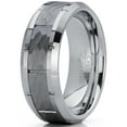 thumbnail image 2 of Metal Masters Mens Hammered Grooved Tungsten Carbide Wedding Band Ring 8mm Comfort-Fit 10, 2 of 7