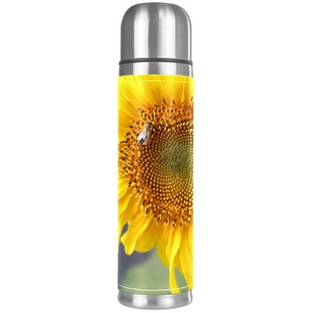 

Sunflower Flower Sun Yellow Green Nature Flora Pattern Premium Insulated Water Bottle - Water Mug with Food-Grade PP Vacuum Insulated Leak-proof BPA-Free
