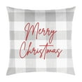 thumbnail image 3 of Sunbrella Merry Christmas Grey Buffalo Plaid Indoor/ Outdoor Pillow, 3 of 5
