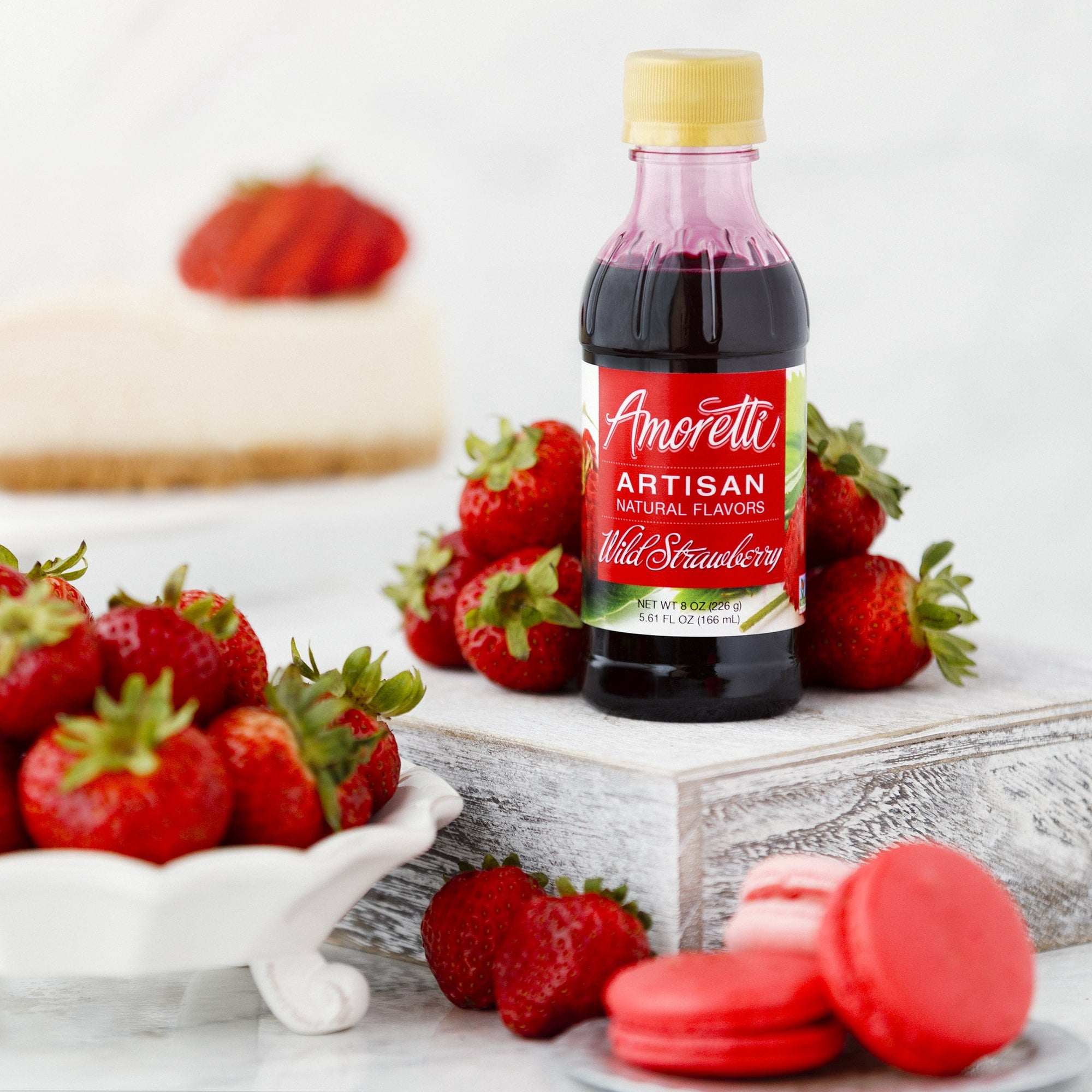 Amoretti - Natural Wild Strawberry Artisan Flavor Paste 8 oz - Use In Pastry, Savory, Brewing & Ice Cream Applications, Preservative Free, Gluten Free, No Artificial Sweeteners, Highly Concentrated