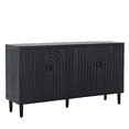 thumbnail image 5 of Tcbosik 4-Door Buffet Sideboard, Modern Storage Cabinet with Adjustable Shelves, Coffee Bar Cabinet, Cupboard for Kitchen, Dining Room, Living Room, Black, 5 of 8