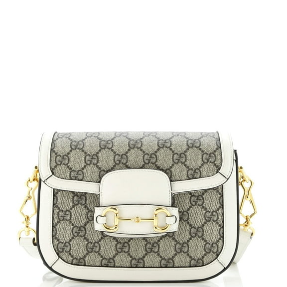 Pre-Owned Horsebit 1955 Shoulder Bag GG Coated Canvas with Leather Mini By Rebag