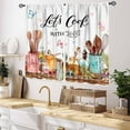 thumbnail image 2 of Farmhouse Kitchen Curtians, Rustic Country Fork and Spoon Cook Theme Rustic Vintage Cottage Blackout Cafe Living Room Bedroom Small Short Window Curtains Drapes Treatments 2 Panel Sets, 55x39 Inch, 2 of 4