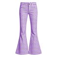 thumbnail image 4 of WERYOUNG School Uniform For Girls Elastic Waist Plaid Flared Leg Trousers Kids Loose Fit Back To School Pants 15-16 Years, 4 of 6