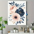 thumbnail image 4 of Qisvanset Blush Pink & Navy Floral Canvas Print, 40x30cm for Bedroom Office, 4 of 8