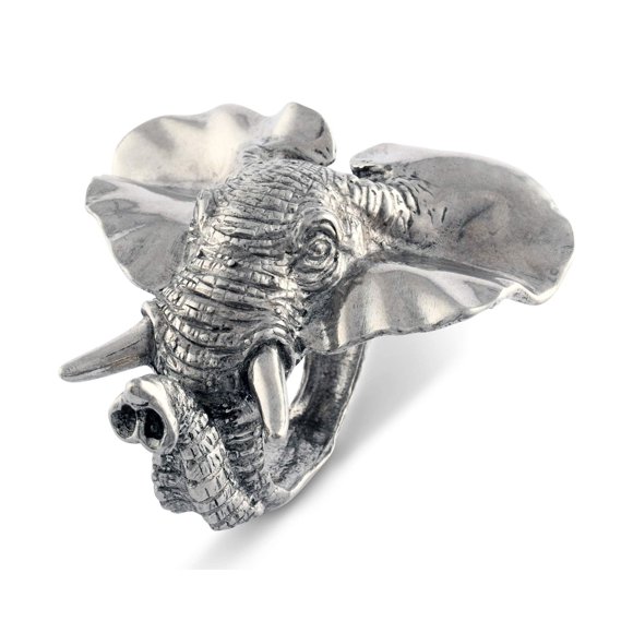 Vagabond House Pewter Elephant Napkin Ring (Sold as Single Ring) Artisan Crafted Designer Rings 3 inch x 2.5 inch Long
