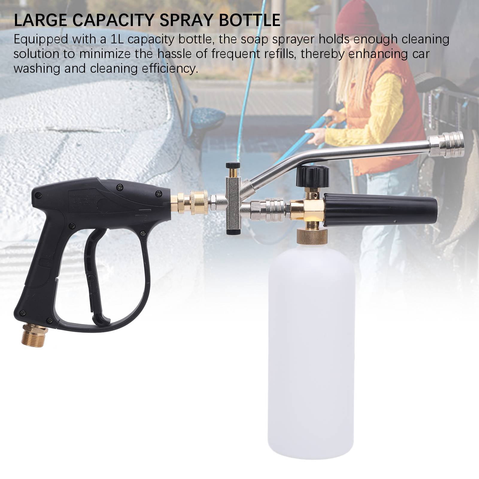 Yajisi Foam Sprayer 4000 PSI 1L Capacity with 2 Connector Interface 1/4 Inch Nozzle Pressure Washer Foam Cannon Kit for Motorcycles Cars Roofs Driveways (16.9 inches / 43.0 cm)