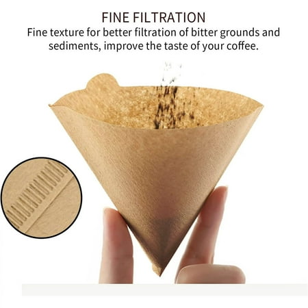 

(3PCS)Coffee Filters 100 Count 2-4 Cups Natural Paper Filters Compatible With And All No.2 Size Pour Over Drippers (Unbleached，100)（PPHHD)