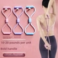 thumbnail image 6 of 8 word tensioner, home fitness elastic band, yoga equipment, open shoulder back stretching device pink, 6 of 7