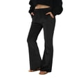 thumbnail image 5 of ZHOGXU Kids Girls Velvet Pants High Waist Solid Color Wide Leg Soft Stretch Comfortable Elegant Flared Trousers For Casual Daily Wear And Party,Black,5-6 Years, 5 of 8