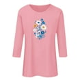 thumbnail image 6 of ATENAR Tops for Women,Womens Fall Tops,Breathable,Crew Neck,Printed,Pink,L, 6 of 6