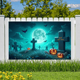 thumbnail image 6 of Spooky Design Halloween Banner Scary Pumpkin Graveyard Scene for Party Decoration Haunted House Outdoor Celebration, 6 of 8