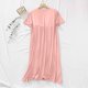 thumbnail image 4 of HongQid Womens Nightgowns Short Sleeve Sleepwear Crew Neck Loungewear Color Block Nightshirt Summer Dresses, 4 of 8