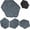 Brushed Teal, variant on Set of 4, 16x17” Dark Gray Stepping Stone Fiberclay Pavers, Outdoor Garden Natural Repeatable Pattern Pathway, Faux Stone Decorative Landscaping Walkway