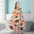 thumbnail image 6 of Fall Hedgehog Pumpkin Hooded Bath Towel，60"x35" for Ages 3 To 12 Kids, Quick Dry Lightweight Soft Microfiber Hood Beach Towel Cover Up for Kids, 6 of 7