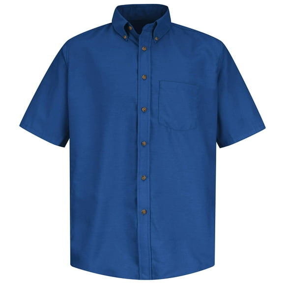 Red Kap Men's RK Poplin Dress Shirt, Royal Blue, SSL XXL