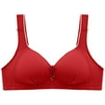 thumbnail image 4 of Gyexs Women's Full Bust Support Bra Thin Comfortable Breathable Lift Push Up Side Smooth Back Underwear, Red, Size XL, 4 of 5