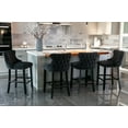 thumbnail image 3 of Bar Stool Set of 4, Legahome 26" Counter Height Bar Stools with Back, Velvet Upholstered Bar Stool with Button Tufted & Wooden Legs, Kitchen Island Counter Stools Set of 4, Black, 3 of 10