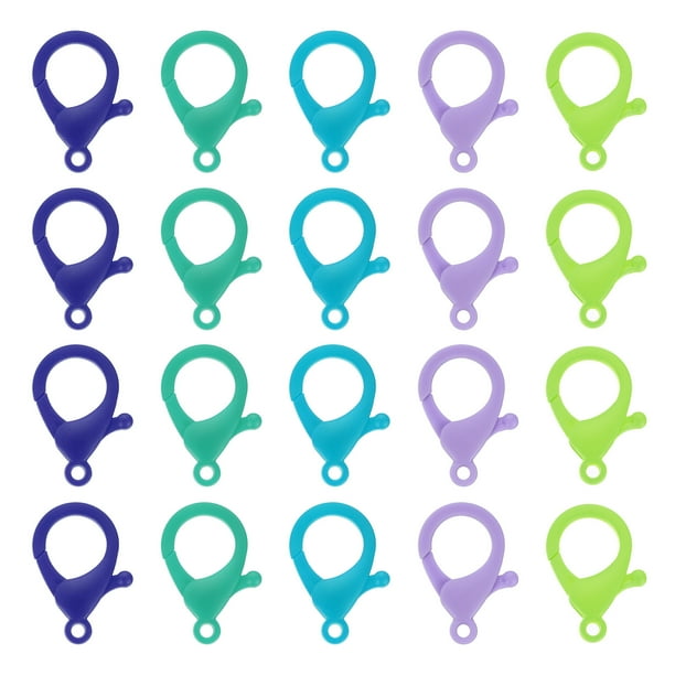 Uxcell 100 Pcs Ganchos de Langosta de Plástico para Manualidades, Colores Mixtos