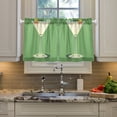 thumbnail image 2 of Yayeee Kitchen Curtains Tier Pair Light Filtering 27"x36" Rod Pocket Short Cafe Window Panel, Green Lemon Juice, 2 of 7