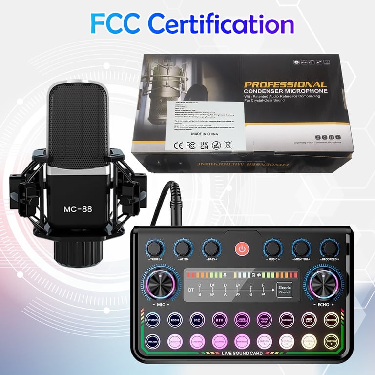 Podcast Equipment Bundle for 2, Audio Interface with Condenser
