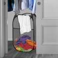 thumbnail image 4 of Cesto para la colada plegable, cesta de almacenamiento para la colada, cubo, almacenamiento redondo, Compatible con organizador del hogar, habitación de los niños, negro, 4 of 5