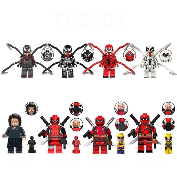8PCS Minifigures Super Movies Building Blocks, Creative Puzzle Toys for Children Christmas Gift Birthday Present