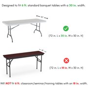 Your Chair Covers - 8 ft x 30 inches Fitted Polyester Rectangular Tablecloth Open Back White