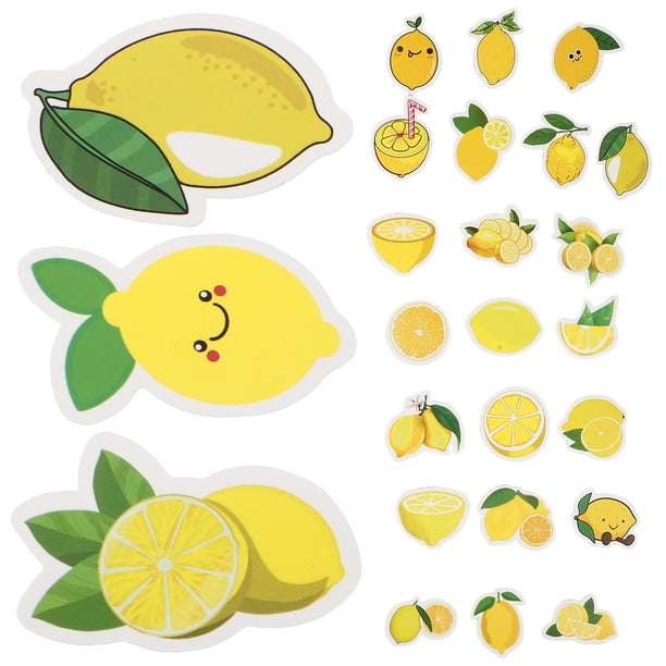 50 pegatinas de limones de dibujos animados. Adorables pegatinas de limones para maletas y ordenadores.