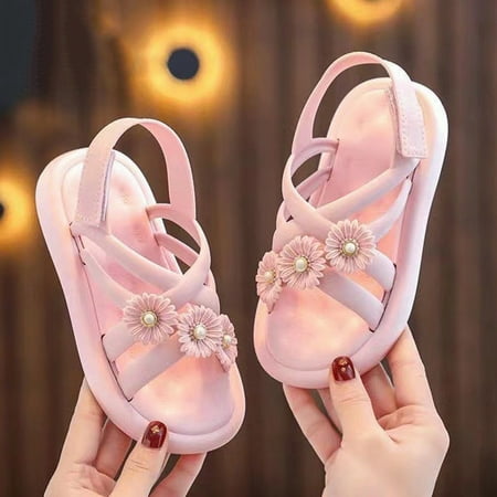 

RUICUW Toddler Baby Girl Shoes Breathable Shoe Dew Toe Shoe Bag Head Sandals Girl Sandals Baby Soft Shoe Covers Sandals 5-5.5 Years