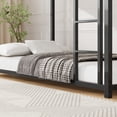 thumbnail image 5 of Miniyam Twin over Twin Metal Bunk Bed for Kids with Ladder and Safety Guardrails, Space-Saving Powder-Coated Steel Frame, Black, 5 of 7