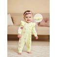 thumbnail image 6 of Loicainy Newborn Baby Girl 3D Floral Romper 3 6 12 Months Long Sleeve Round Neck Ruffle Jumpsuit with Headband Fall Spring Set, 6 of 10