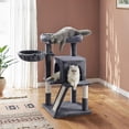 thumbnail image 2 of Árbol para Gatos Pequeños, con Plataforma Extendida, Poste Rascador y Barandilla, Gris Oscuro, 2 of 6