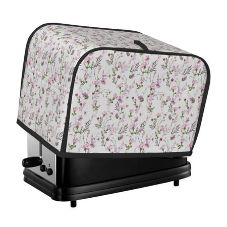 

KLL Orchids Flowers Print 2 Slice Toaster Dust Covers Kitchen Small Appliance Cover with 2 Pockets Can hold Jam Spreader Knife & Toaster Tongs (11.4 x 7.9 x 7.5)