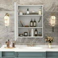 thumbnail image 4 of Hironpal LED Medicine Cabinet with Mirror,24" x 30 " Lighted Bathroom Mirror Cabinet with Defogger,Dimmer, White, 4 of 8