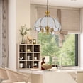 thumbnail image 3 of FINE MAKER Bohemian style chandelier, semi-recessed chandelier, antique country style chandelier for bedroom, nursery, corridor, hallway, dining Room, 3 of 13