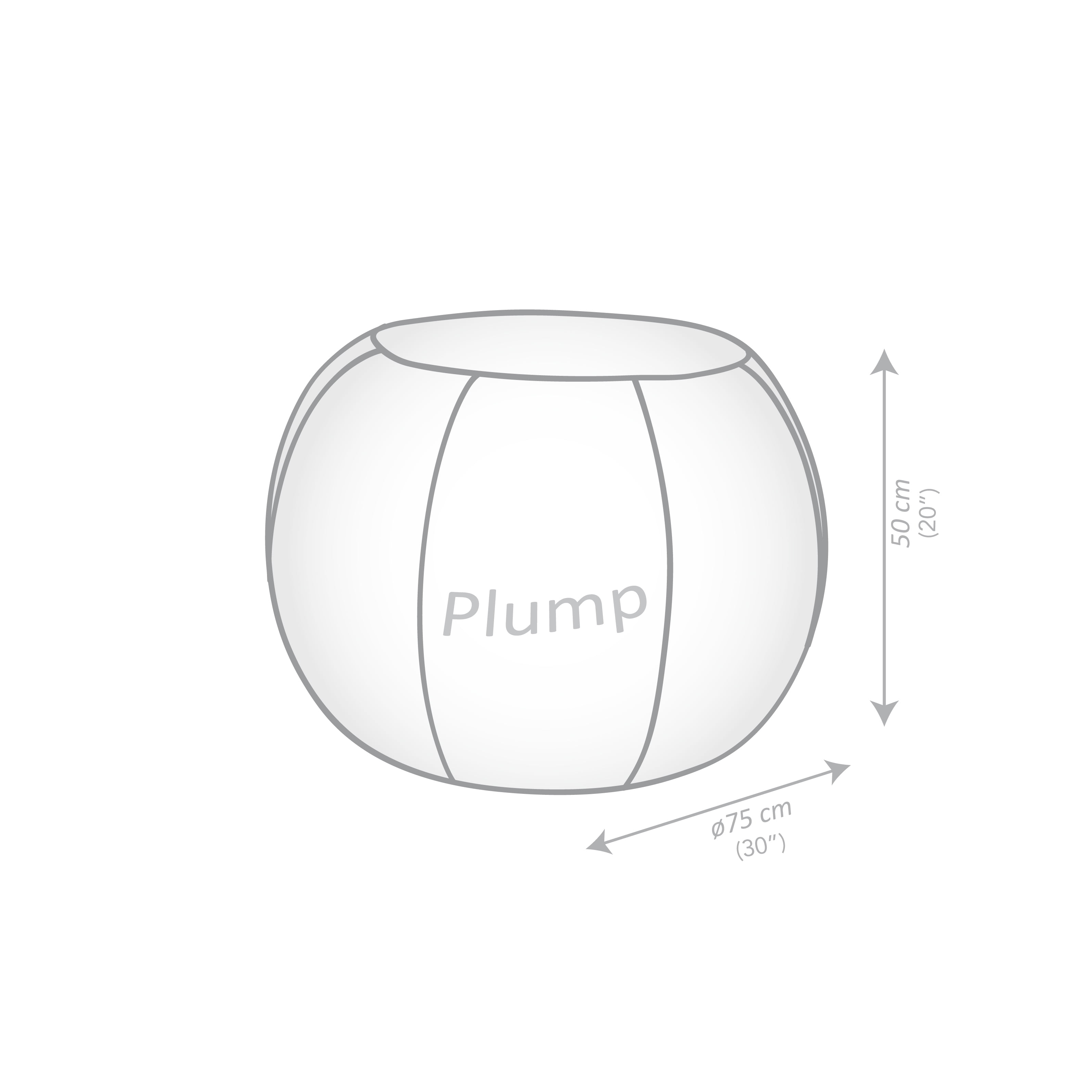 Pouf Plump en velours argent moelleux – Pouf rond surdimensionné avec revêtement en velours ultra-doux et rembourrage en billes de polystyrène pour salon, chambre ou bureau
