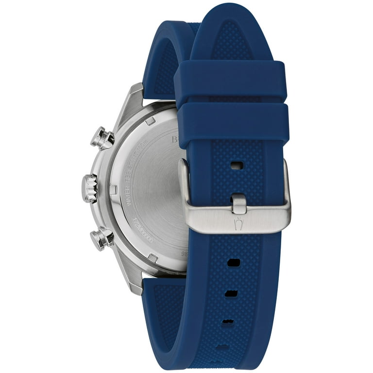 Bulova Men's Sport Blue Silicone Strap Chronograph Watch