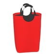 thumbnail image 2 of Bingfone Red Laundry Hamper,Large Canvas Fabric Lightweight Storage Basket Toy Organizer Dirty Clothes Collapsible, 2 of 6
