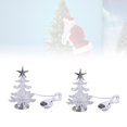 thumbnail image 3 of 2pcs Christmas Tree Shape Table Lamp Creative Bedside Light Desktop Lamp Chic Night Light Home Bedroom Decor (Silver), 3 of 3