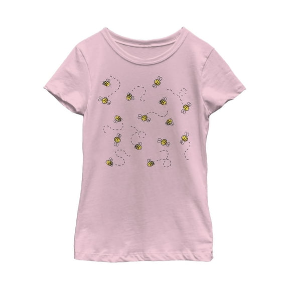 Girl's Lost Gods Bee Dance  Graphic Tee Light Pink Small